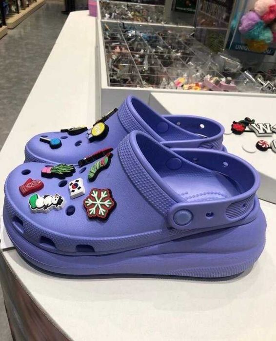 Жіночі клоги крокси на платформі 6 см Високе взуття Crocs Crush Clog