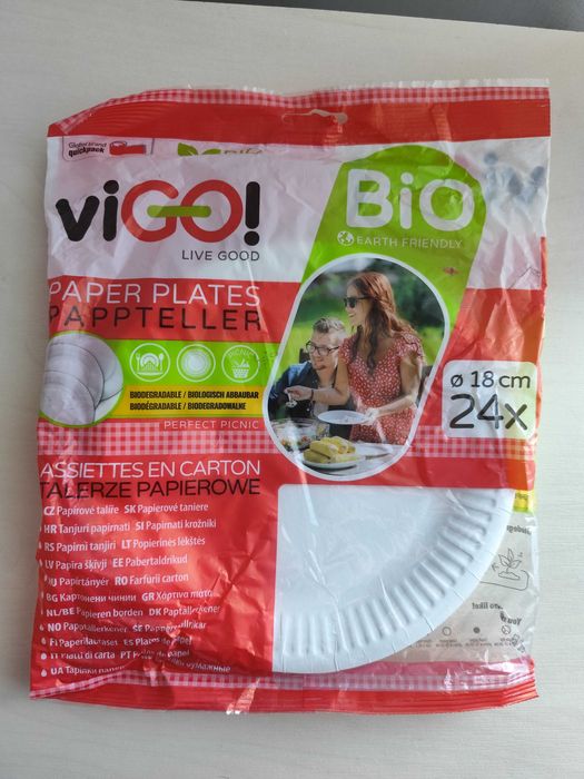 Talerze papierowe jednorazowe BIO 24 szt