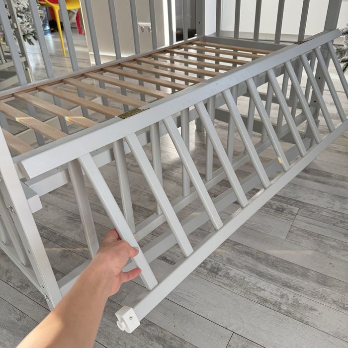 Дитяче ліжечко дерев'яне Анастасія-2 з маятником, Білий