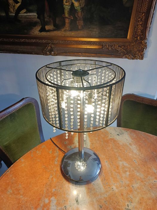 Candeeiro Cristal Modernista Area Vintage quatro Lumes 51 cm