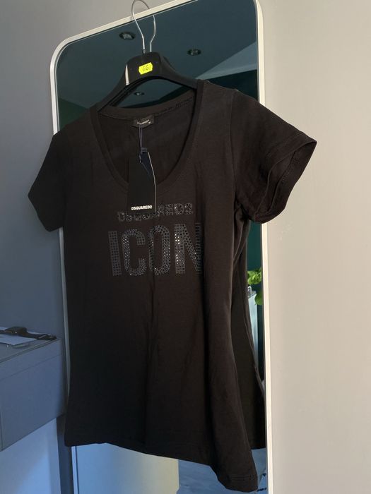 Czarna bluzka dsquared icon M nowa