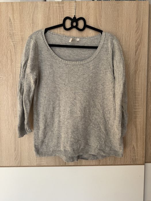 Sweter Guess L bawełna angora ciepły nylon rekaw 3/4
