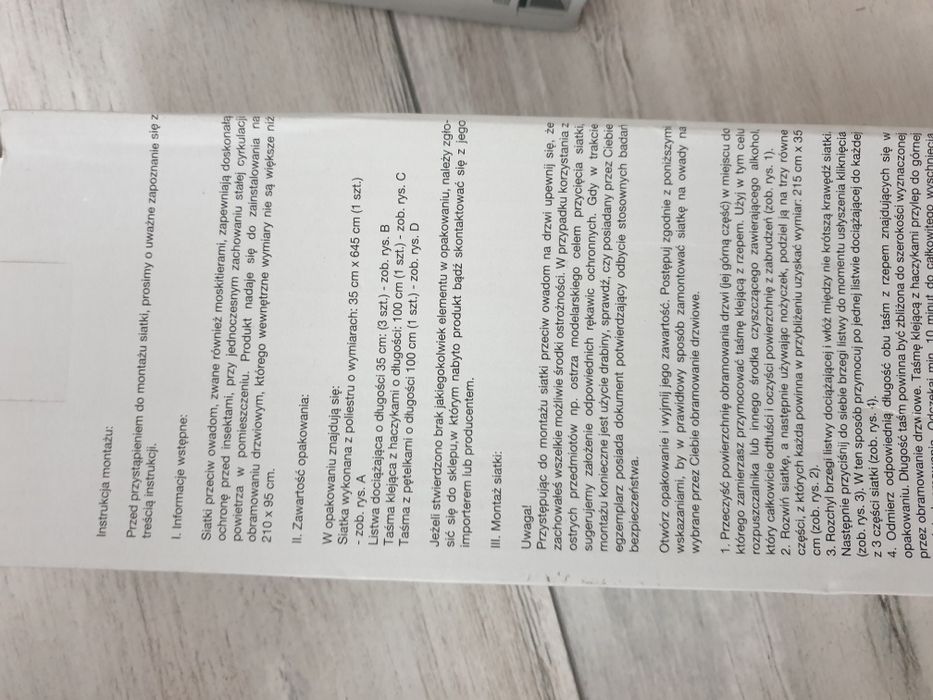 Siatka przeciw owadom na drzw moskitiera zestaw 2 sztuk