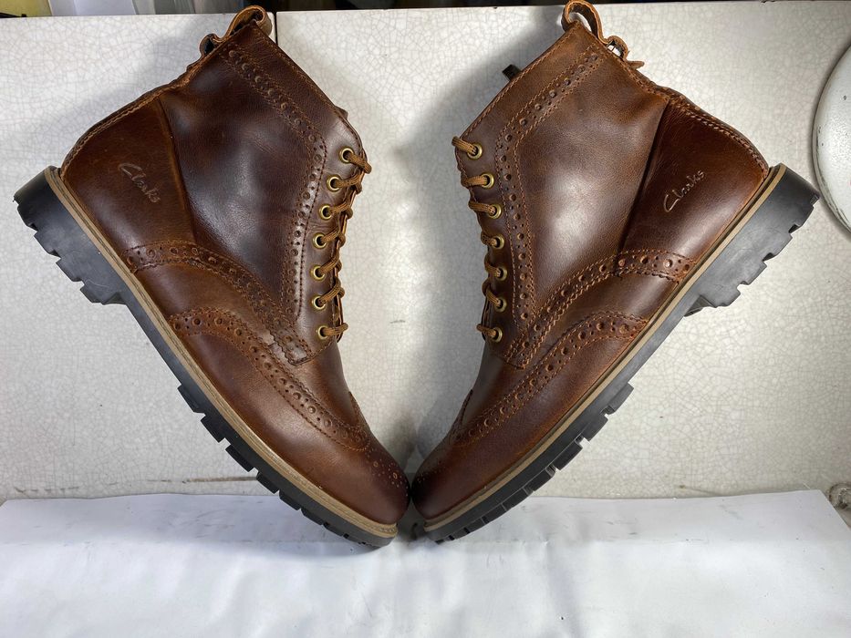 clarks marron мужские кожаные ботинки оксфорды 43-44р 27,5см оригинал