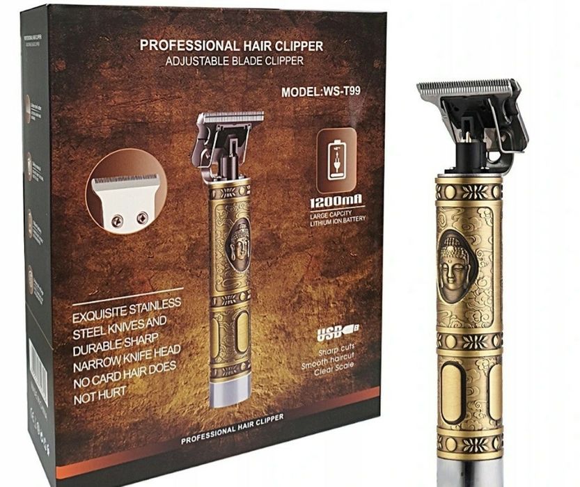 Машинка для стрижки волос триммер бритва головы аккумуляторная WS-T99