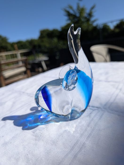 Szklane figurki Delfiny i Rybka | Szkło artystyczne retro Murano style