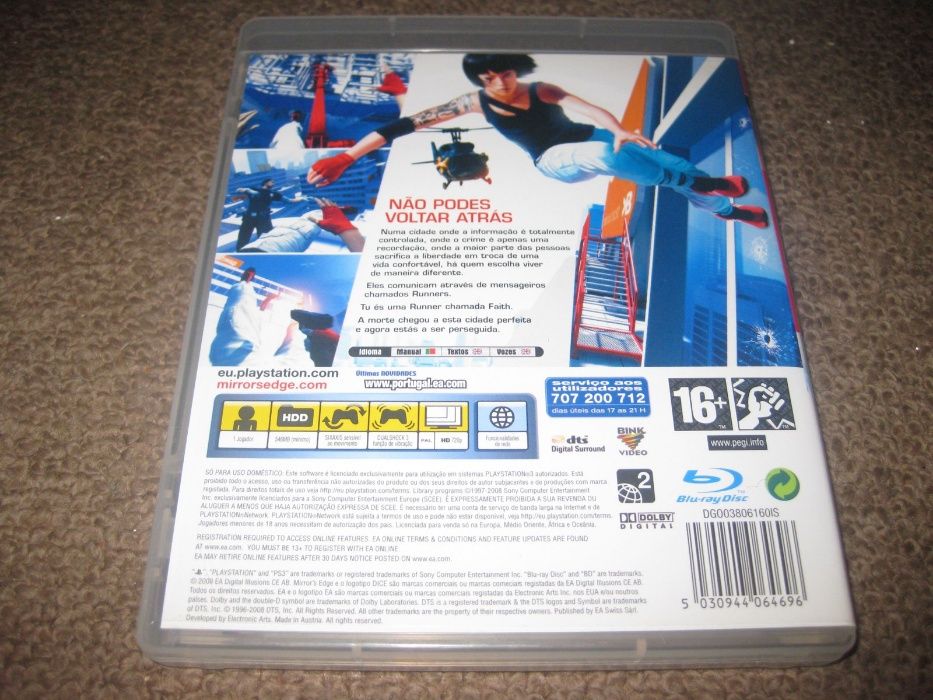 Jogo "Mirror`s Edge" para a PS3/Completo