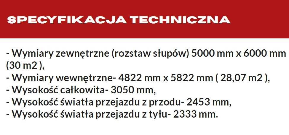Wiata garażowa Carport LGS, Wiata pod fotowoltaikę konstrukcja ocynk