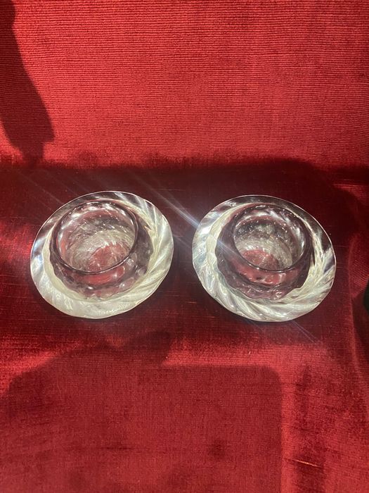Castiçais candeias Antigos Cristal 9,8 cm