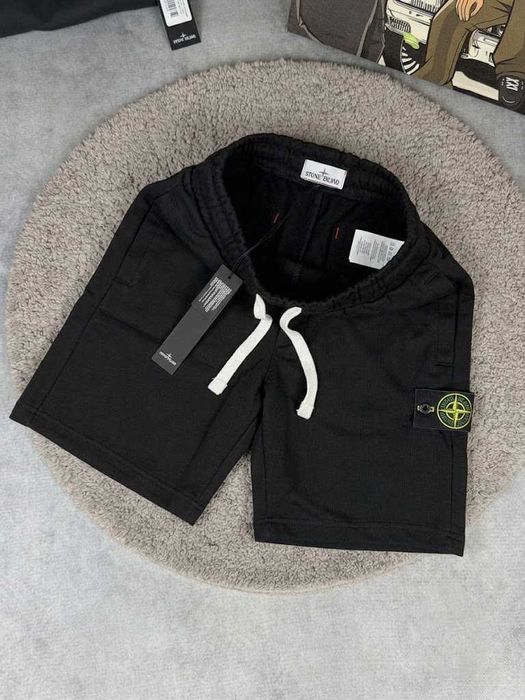 Новые Шорты Stone Island Cotton 100% | Спортивні Шорти Стон Айленд Чорні