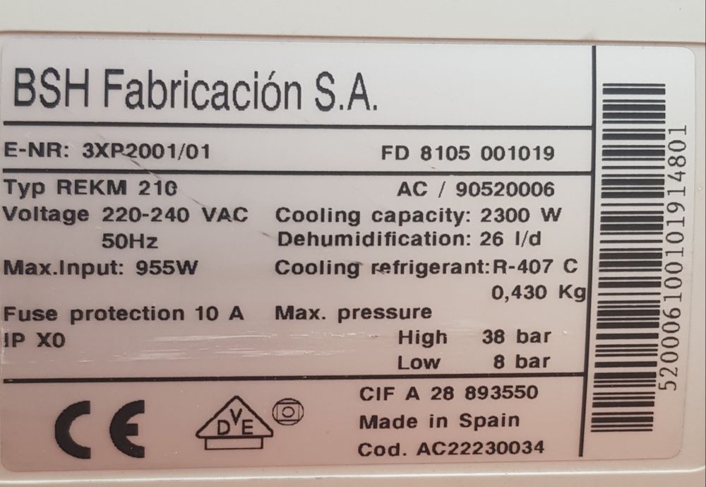 Ar condicionado Portátil Balay Iceberg 8000 btu's