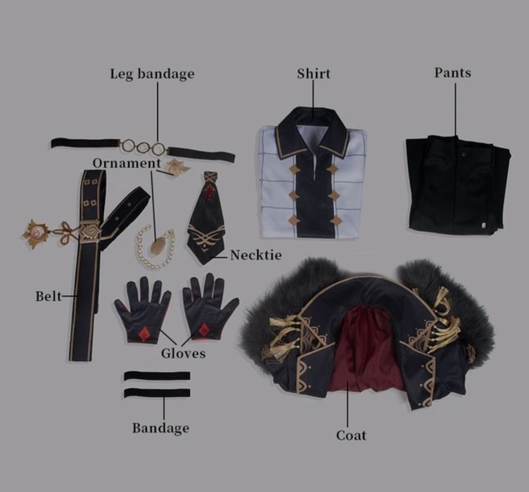 Strój Diluc Ragnvindi Cosplay z peruką