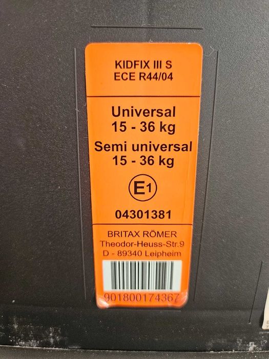 Fotelik Britax KIDFIX III S ISOFIX 15-36kg