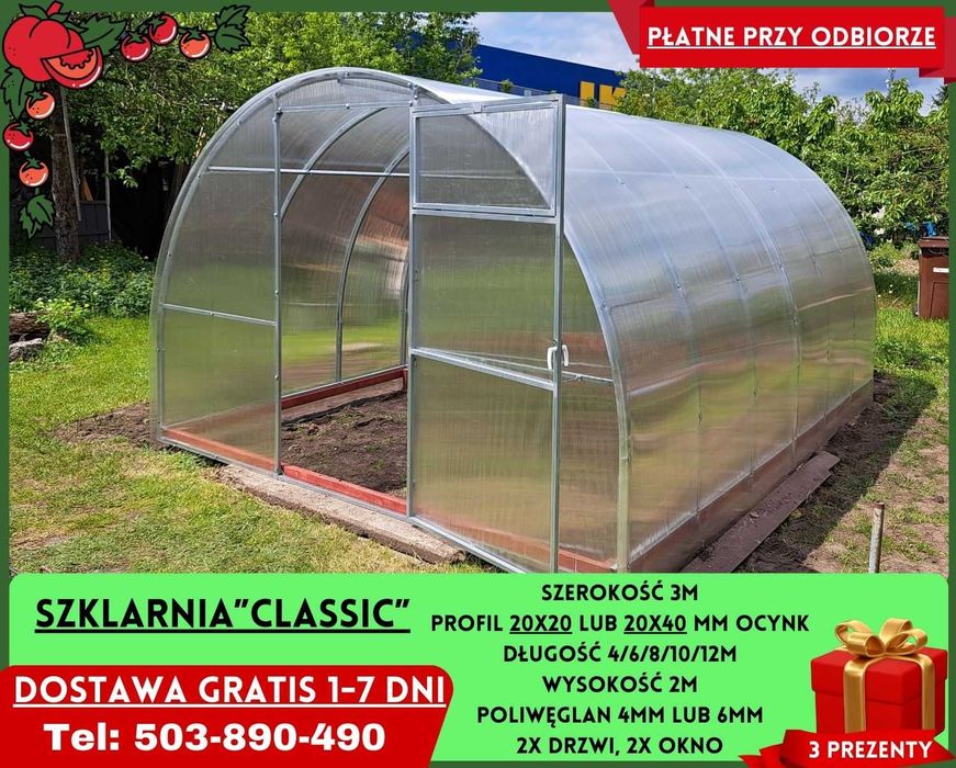 Szklarnia 3x4m Ogrodowa poliwęglan 4/6 mm Sprzedam Gratisy Kłodzko