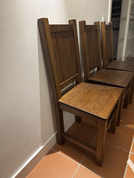 Cadeiras madeira, conjunto de 6 cadeiras