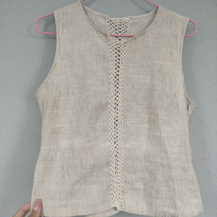 Топ лён , майка лен , натуральная ткань