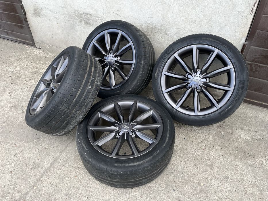(378)Koła, Felgi 5x112 18” OEM Audi a6 c6, Audi q3, Grafit, Michelin