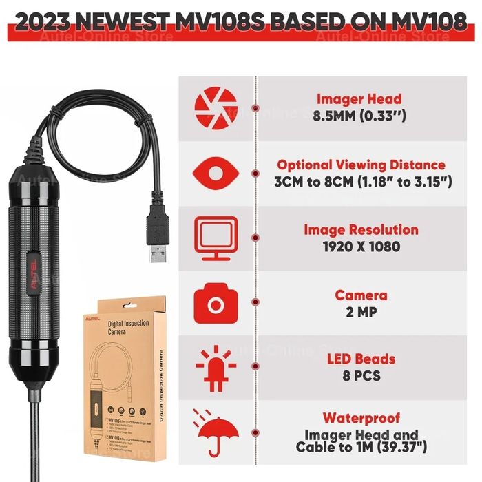 Endoscópio Autel MV108S / MV105S Câmera de inspeção 

Autel MaxiVideo