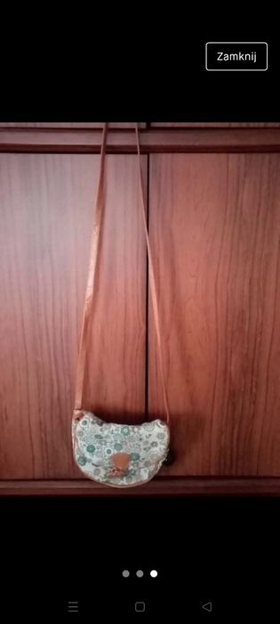 Torebka, saszetka, materiałowa torebka, pasek, kwiaty,