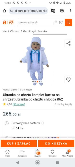 Komplet na chrzest