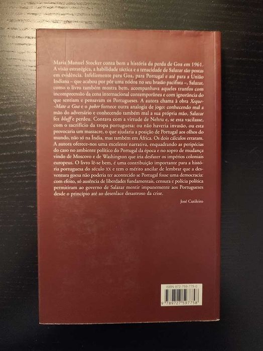 (Env. Incluído) Xeque-Mate a Goa de Maria Manuel Stocker