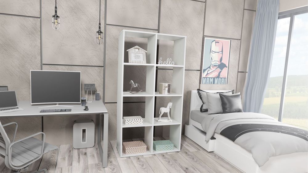 Regał na książki zabawki White 140cmx76cmx 30cm