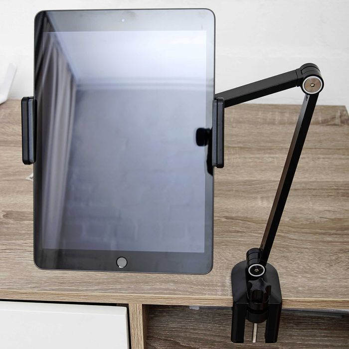 Якісне чорне кріплення для планшета та телефона, до 13"