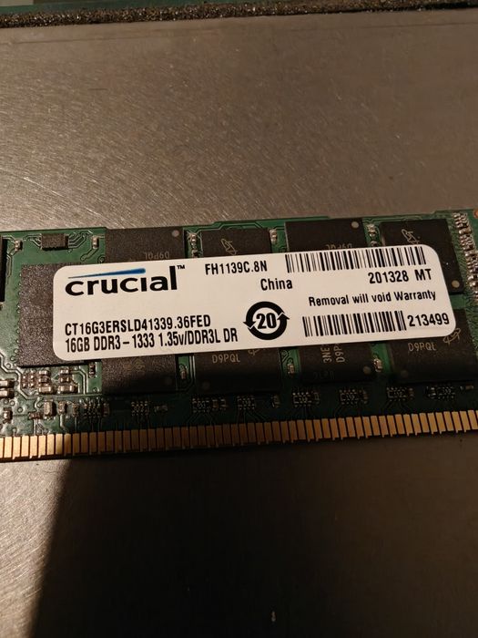 Memória RAM Crucial 16GB DDR3-1333 ECC RDIMM 1.35V – 24 Unidades
