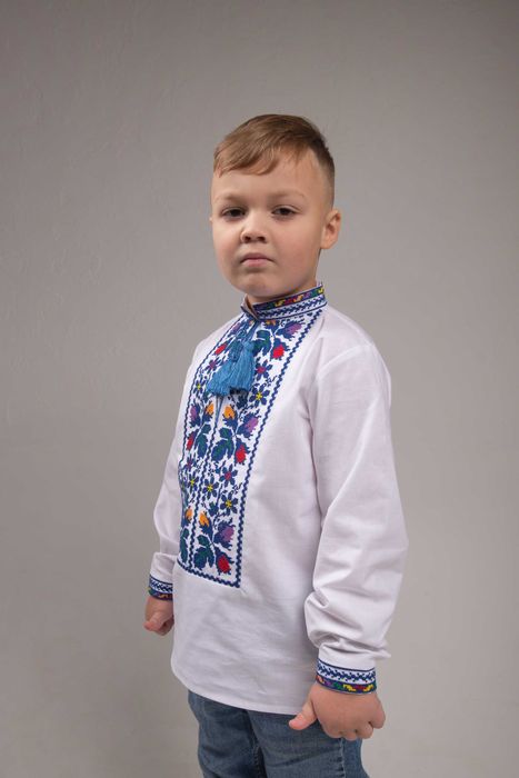 Вишиванка на хлопчика "Лісова пісня" з синім акцентом