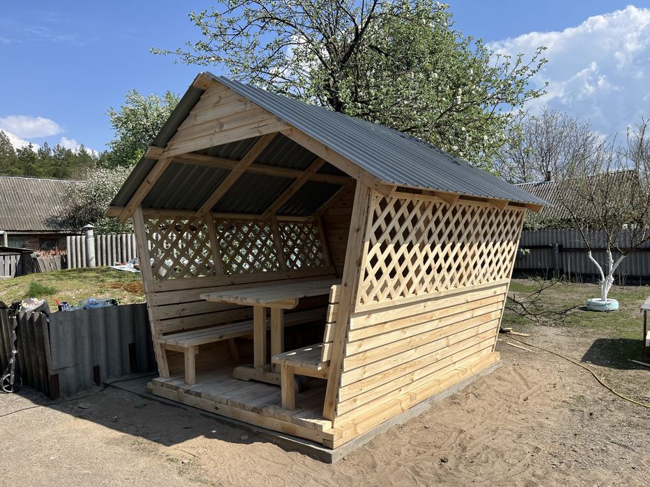 Беседка, туалет, душ літній, стіл, дитяча гірка