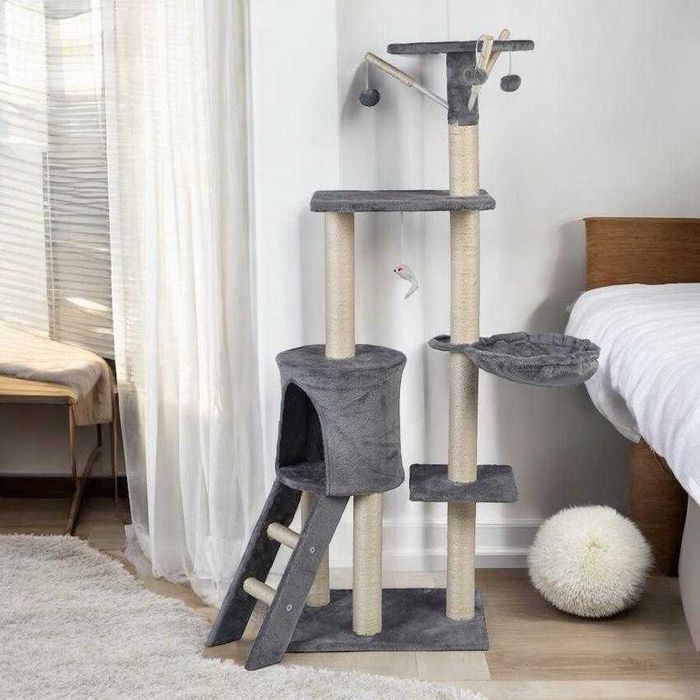 Drapak Dla Kota XXL Wysoki Stabilny Z Domkiem Legowiskiem Hamakiem