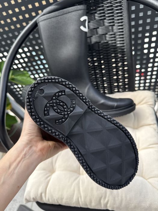 Резинові сапожки Chanel Rubber Rain Boots Black 36 37 розміри