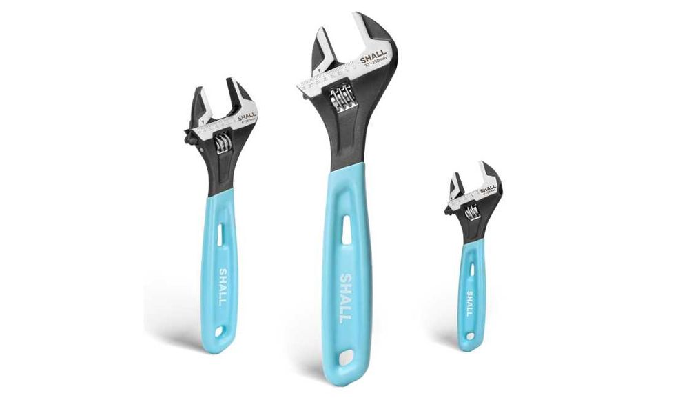 SHALL Klucz Nastawny 3sztuk CRV Stali Nierdzewnej 10/8/6cala