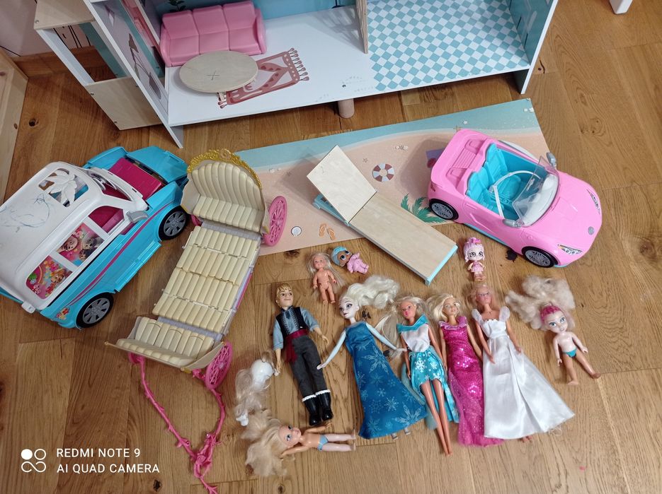 Domek drewniany XL dla lalek auto Barbie kareca kamper lalki