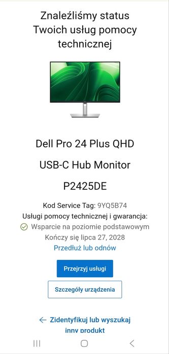 Monitor Dell P2425DE QHD 100Hz GW do 07. 2028, USB-C 90W, pivot, daisy