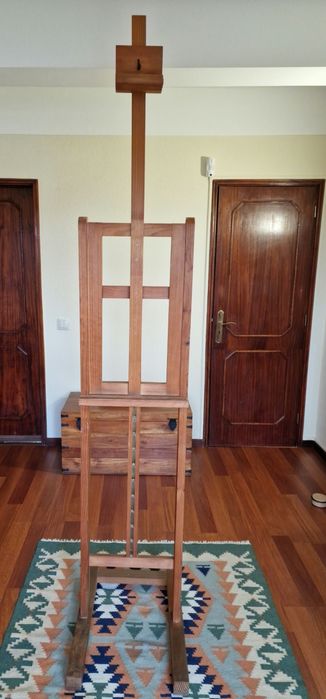 Cavalete de pintura ajustável em pinho maciço