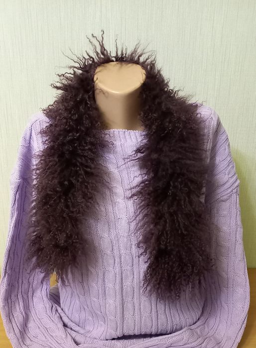 Воротник накладной шарф ламы фиолетоаый