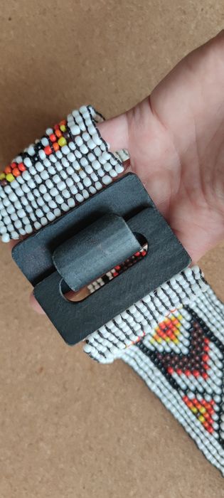 Kolorowy pasek z koralików elastyczny etno boho hippie