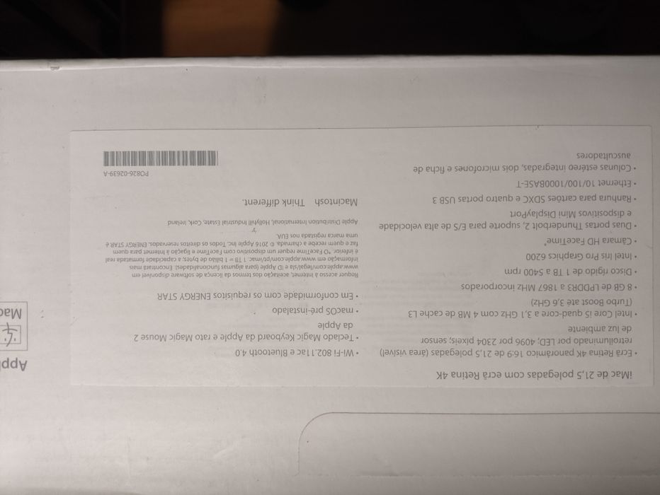 iMac 21,5 polegadas,  1TB (finais de 2015)