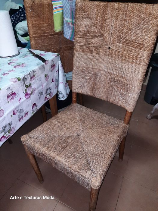 4 cadeiras em sisal