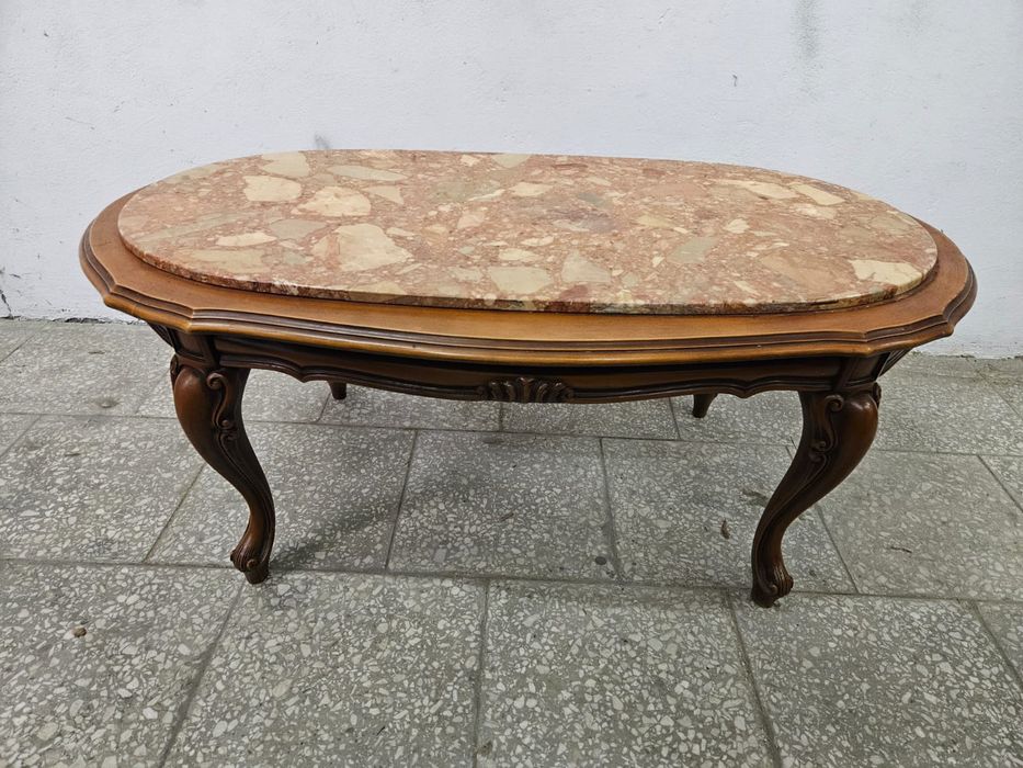 Ludwikowski stolik kawowy z blatem marmurowym