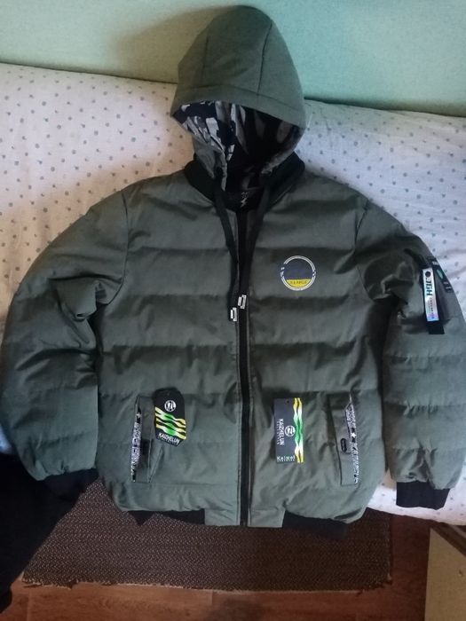 Пуховик XL Зелёный
