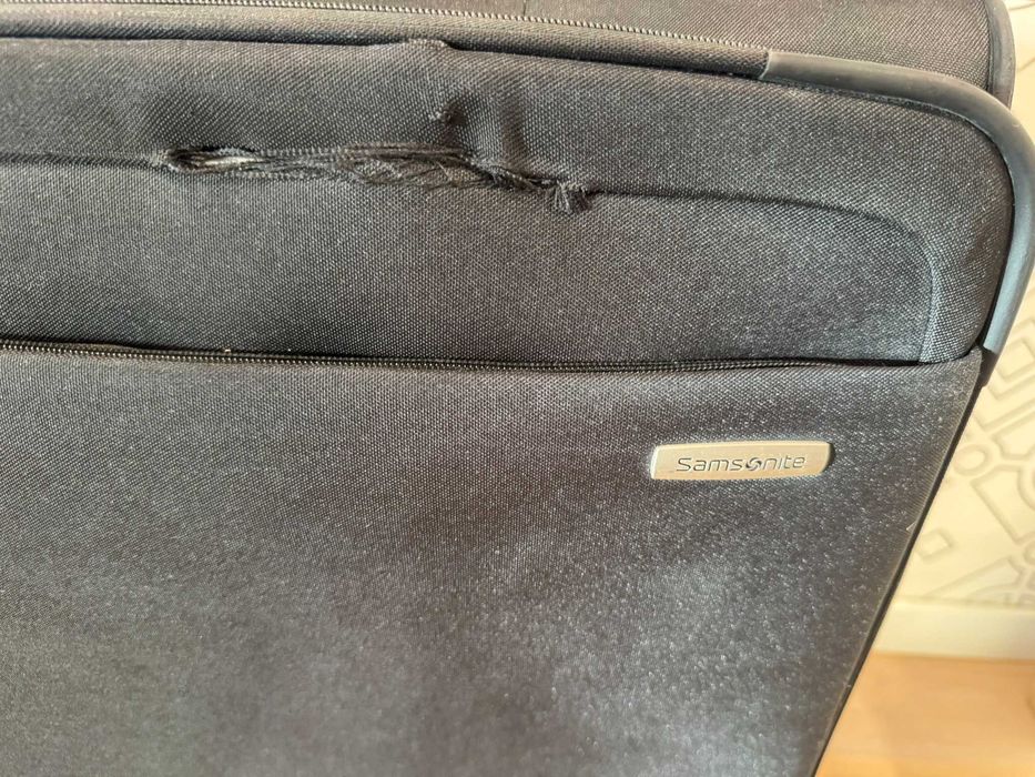 Walizka Samsonite Spinner duża czarna poliester 78cm 105 litórw