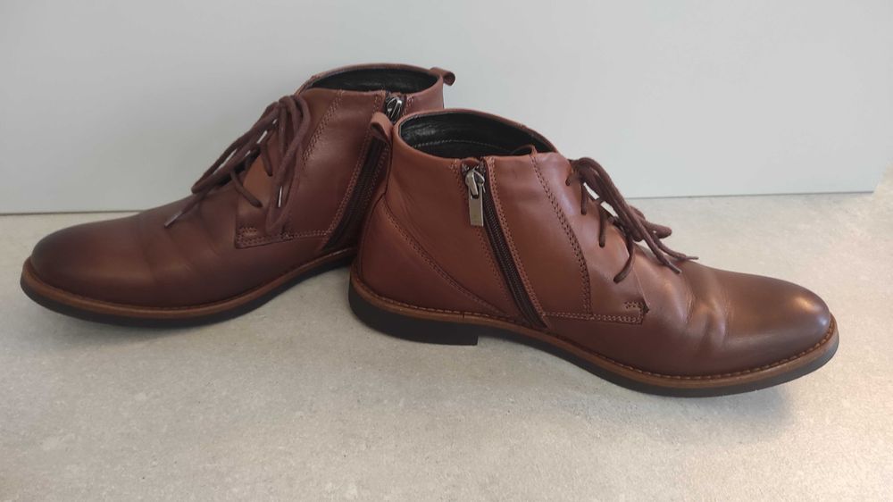 eleganckie trzewiki botki kozaki buty męskie Efekt skóra naturalna 42