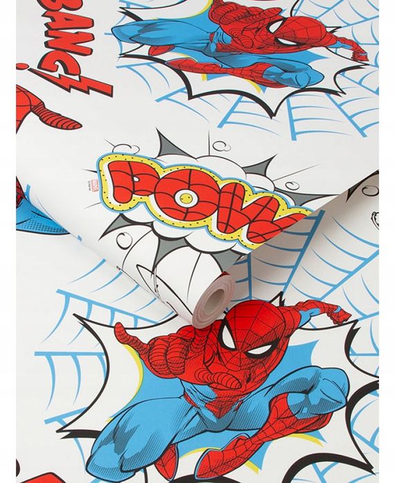 tapeta Spiderman Spider-man biała POW BANG!