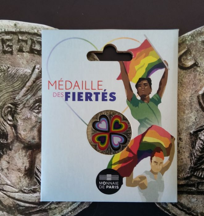 111225#Medalha colorida monnaie Paris BU MEDAILLE FIERTES 30MM
