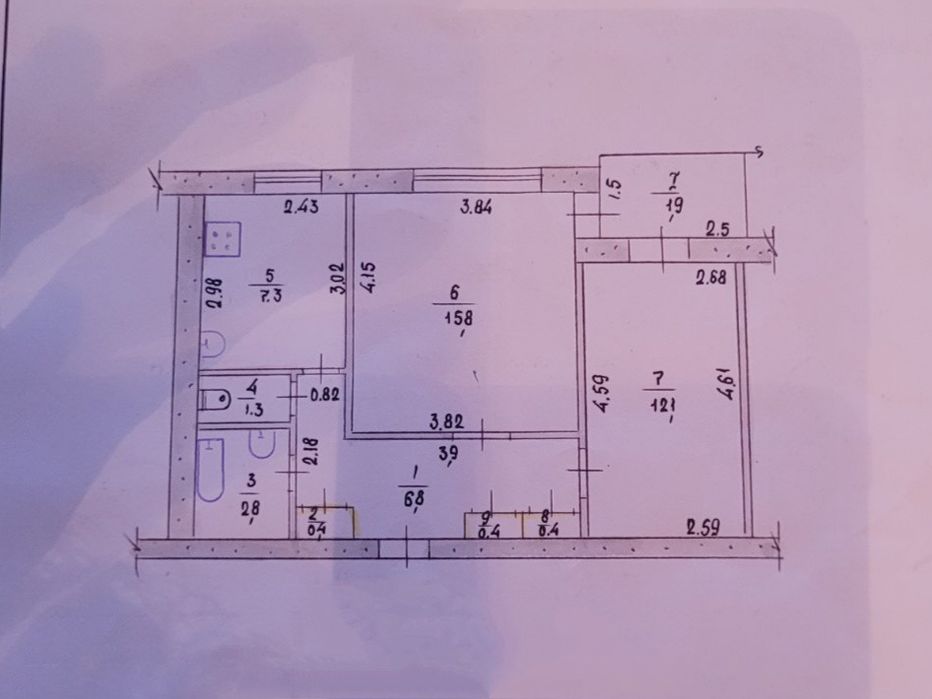 Продам 2к. квартиру в центре с газовым автономным отоплением.