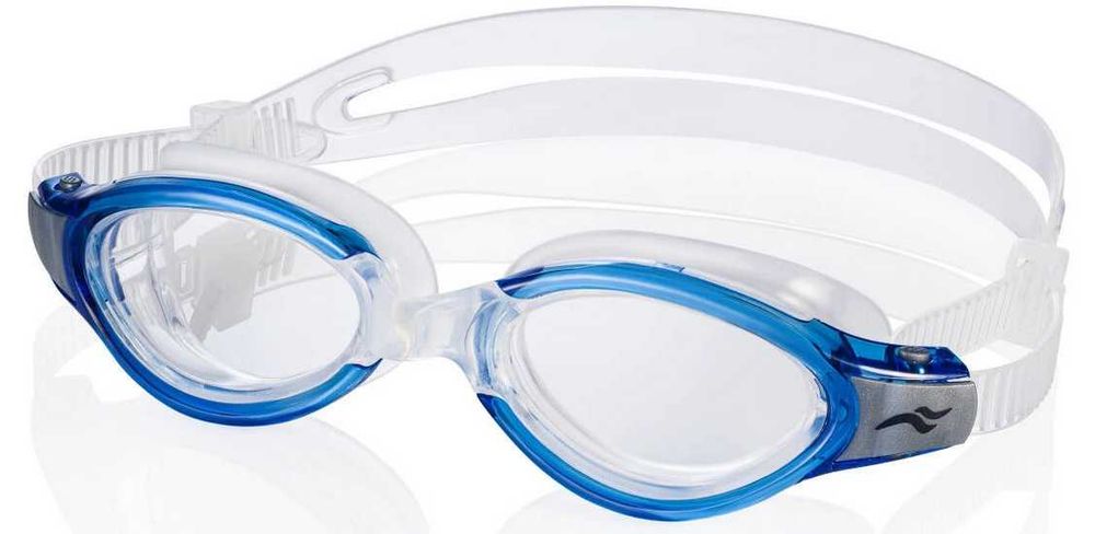 Okulary pływackie jednoczęściowe Aqua Speed Triton 01 - niebieskie - bezbarwne szkła