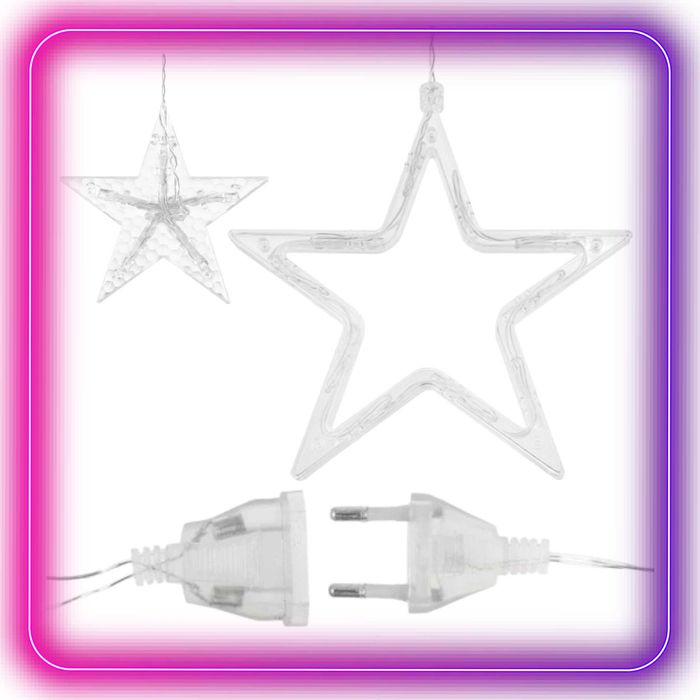 Kurtyna świetlna LED lampki świąteczne gwiazdy girlanda ciepła biel