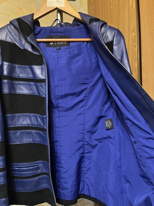 Женская кожаная куртка с замшевыми вставками